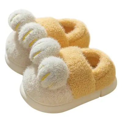 Winter Plush Cat Claw Slippers Gray White