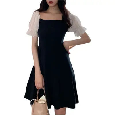 Women Belly Cover Dress Red A-Line 2022 Summer