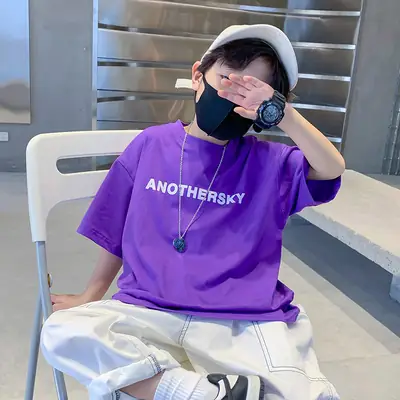 Children's Black T-Shirt Anothersky Cool Summer Wear