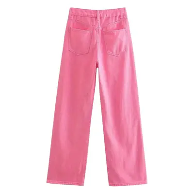 Women's Light Blue Wide-leg Jeans Summer Loose Fit