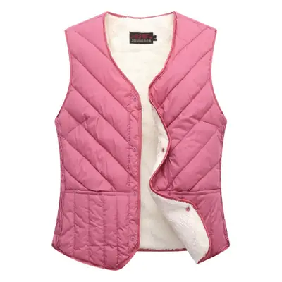 Women's Black Velvet Waistcoat Vest with Inner Warm Cover