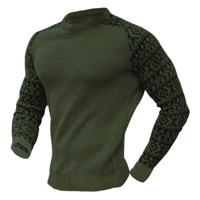 Men's Black Crossbody Knit Long Sleeve T-Shirt