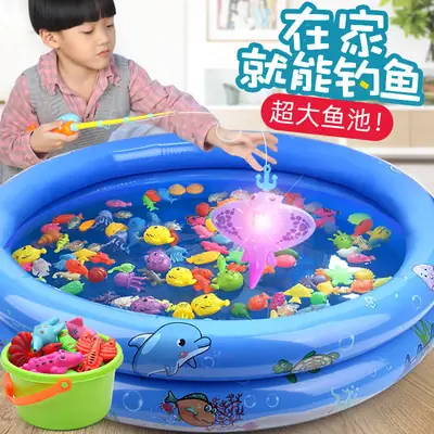 Children's Educational Fishing Toy Square Set Diving Baby Boy and Girl Magnetic Playhouse Water Pool