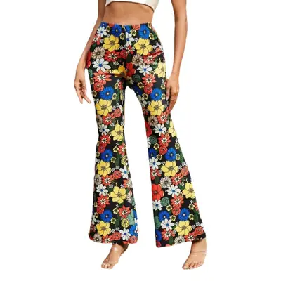 Women Floral Flared Pants Summer Hot 2022
