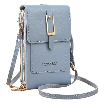 Blue Touch Screen Mobile Phone Crossbody Bag for Women