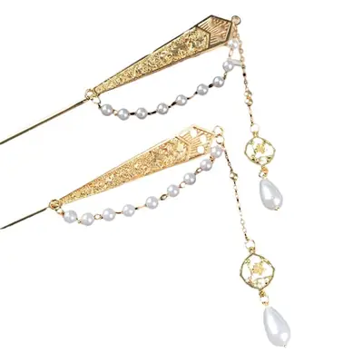 Antique Tassel Hairpin for Women Daily Step Plate