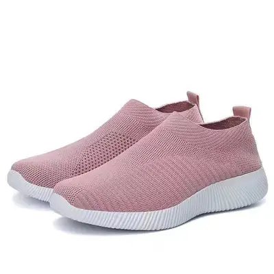 Women's Fly-Knit Slip-On Casual Running Shoes Black Large