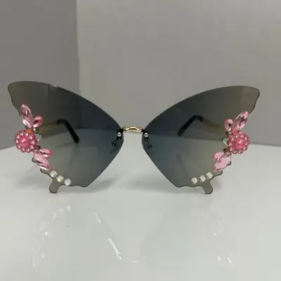 Diamond Butterfly Sunglasses for Women Multi Color