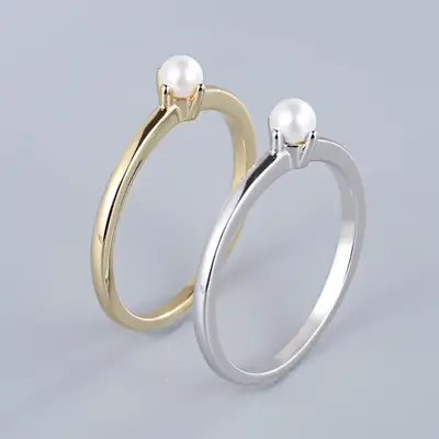 S925 Silver Pearl Ring for Women