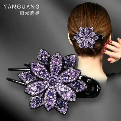 Gorgeous Rhinestone Hair Clip with Crossbody Back Design