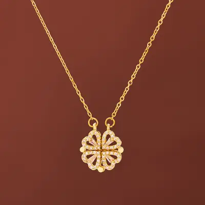 Wenjian Japanese Korean Heart-Shaped Foldable Necklace Women