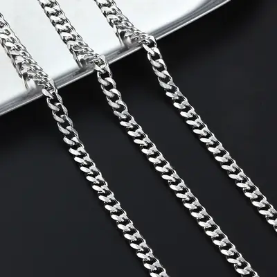 Sideways Six-Face Stainless Steel Cuban Chain
