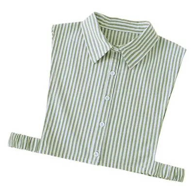 Women Striped Collar Shirt Autumn Winter Fake Collar Cotton