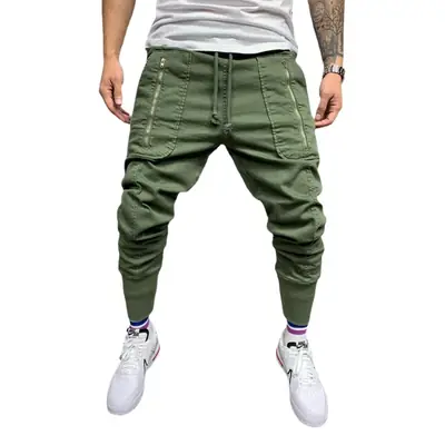 Men's Green Tether Leggings with Zip Pocket