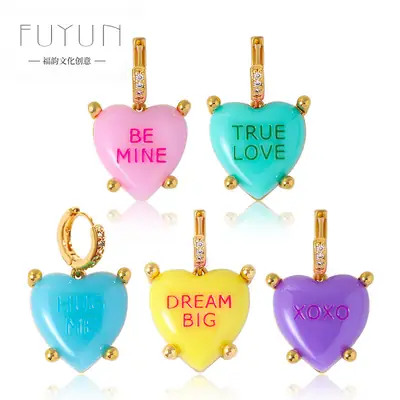 Love Earrings Women True Love Zircon Light Gold Heart Design
