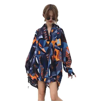 Women Chiffon Printed Long Sleeve Sun Protection Cardigan