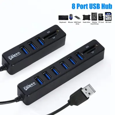 8-in-1 USB 2.0 HUB with SD/TF Reader