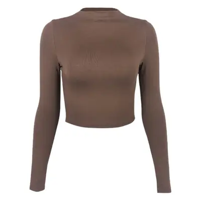 Black Long Sleeve Navel-Baring Top for Women