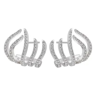 18K Gold Plated Multi-Crown Zircon Earrings for Women