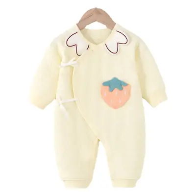 Baby Romper Pure Cotton Jumpsuit Pink Three Layer Warm