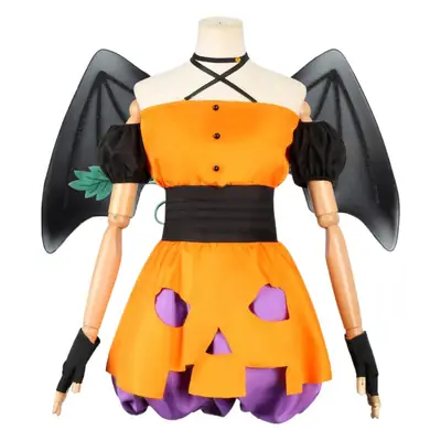 Manduo Lycoris Recoil Kam Halloween Cosplay Dress Orange Black