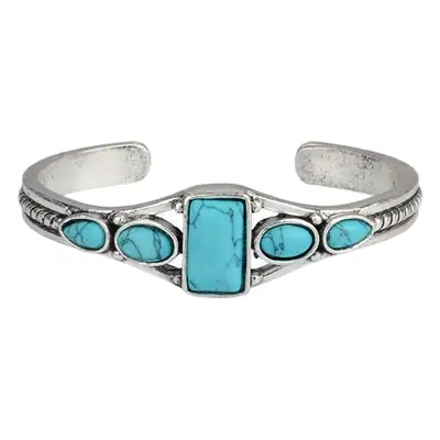 Turquoise Bohemian Bracelet Set Adjustable Open End