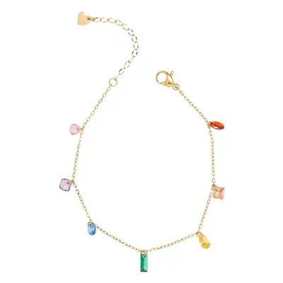 Rainbow Diamond Bracelet for Women with Colorful Accents