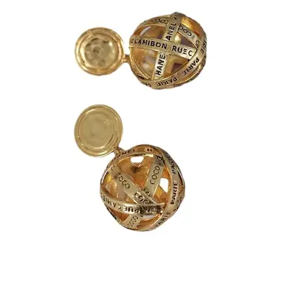 Zhenmei Jewelry Original Factory Wholesale Vintage Mid-Century Style Metal Texture Gold Ball Original Gold Color Ear Clips