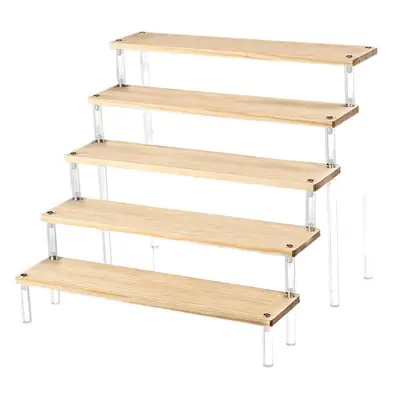 Wooden Two-Step Ladder Display Shelf for Home Decor