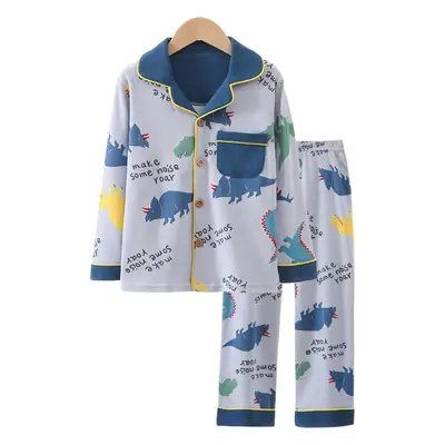 Children's Cotton Dinosaur Pajamas Large Set