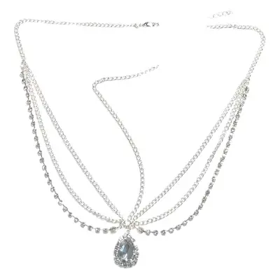 Silver Water Drop Pendant Necklace for Women