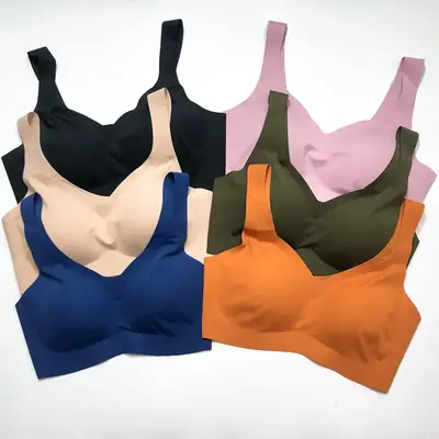 Beige Push Up Bra Cover with Deep V Neck
