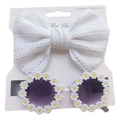Blue Bow Sunglasses Headband Set for Girls