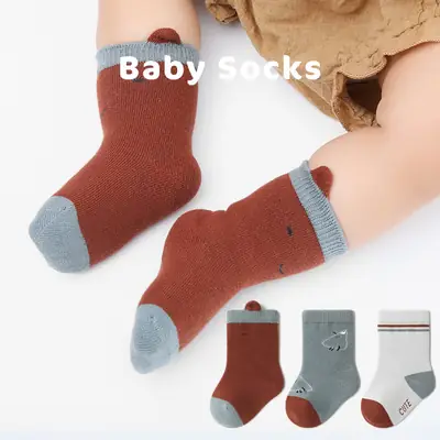 Baby Socks Autumn Winter Cotton Striped Japanese Korean