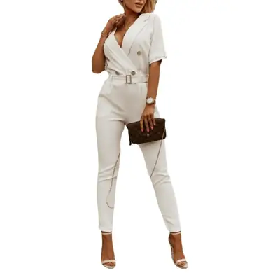 Women's Cream Slim Fit Collar Pajama Set