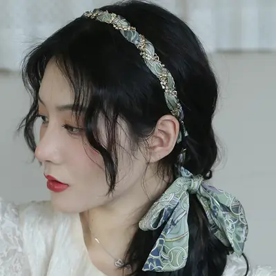 Korean Elegant Hairband Women's Goers Out Temperament Tie Hair Band Sweet High-end Sense Hairpin Headband