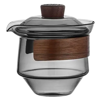 Glass Tea Bowl with Lid Anti-Scalding Three-Talent Set