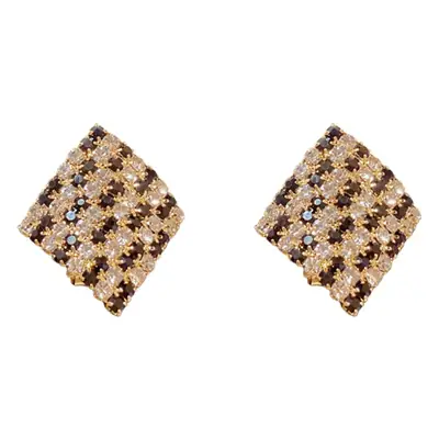 Summer Zircon Diamond Ear Studs Gold Plated