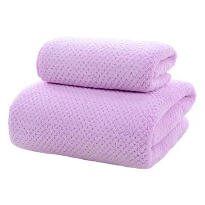 Coral Fleece Bath Towel Set Gray Adult Thick Absorbent Quick Dry