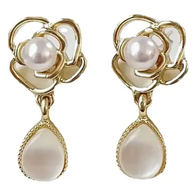 S925 Silver Pearl Earrings Retro Niche Drop