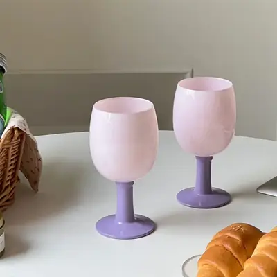 Middle Ages Tulip Glass Women's Goblet French Vintage Wine Glass Sweet Wine Glass Champagne Glass Water Glass