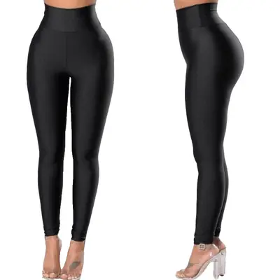 Women High Waist Elastic Blue Leggings Summer Yoga Running