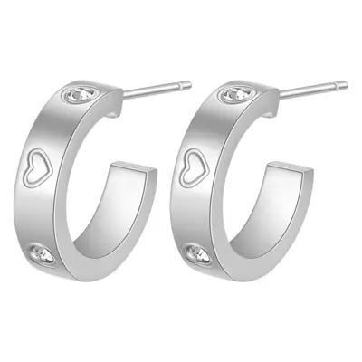 Titanium Hearts U-Shaped Earrings 4mm