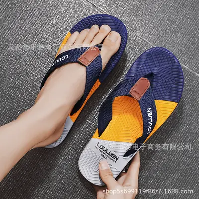 Cross-border summer men's ribbon flip flops foreign trade lightweight beach shoes home slippers lazy shoes casual shoes men's shoes