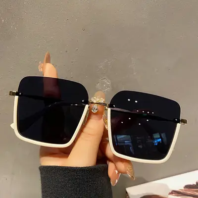Kedun 2022 Sunglasses Black Frame Pink Gradient Large Frame