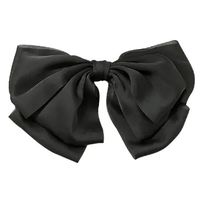French Style Black Large Bow Hair Clip for Women