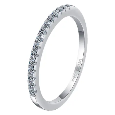 Moissanite Diamond Ring for Women Sterling Silver Half-Circle