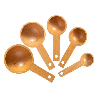 Wooden Beech Spoon Set for Kitchen Baking Scale