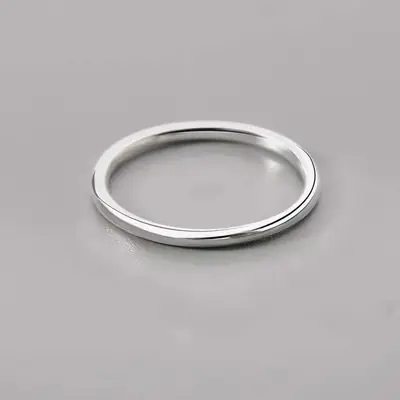 S999 Sterling Silver Glossy Ring for Women