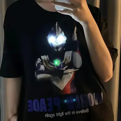 Pure Cotton Luminous T-Shirt for Men Women Short Sleeve